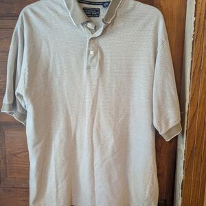 Tan Textured Polo Shirt with Collar